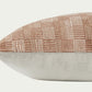 Clay rust tone and natural beige woven cotton textural modern 22-inch square throw pillow.