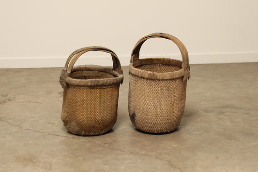 (GAW005) Vintage Poplar Basket - Circa 1945 (14x16x25)