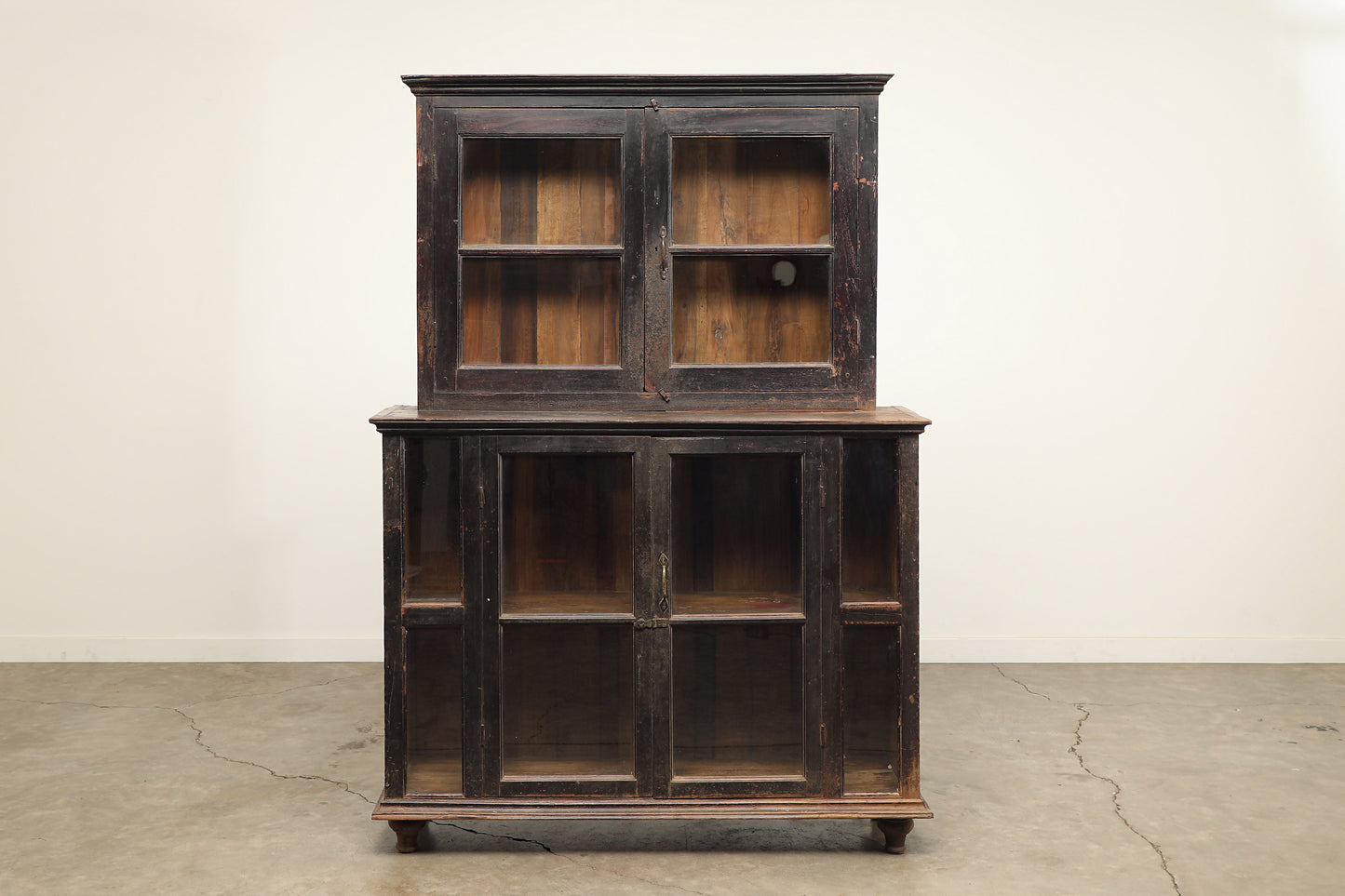 Vintage Two-Part Teak Cabinet