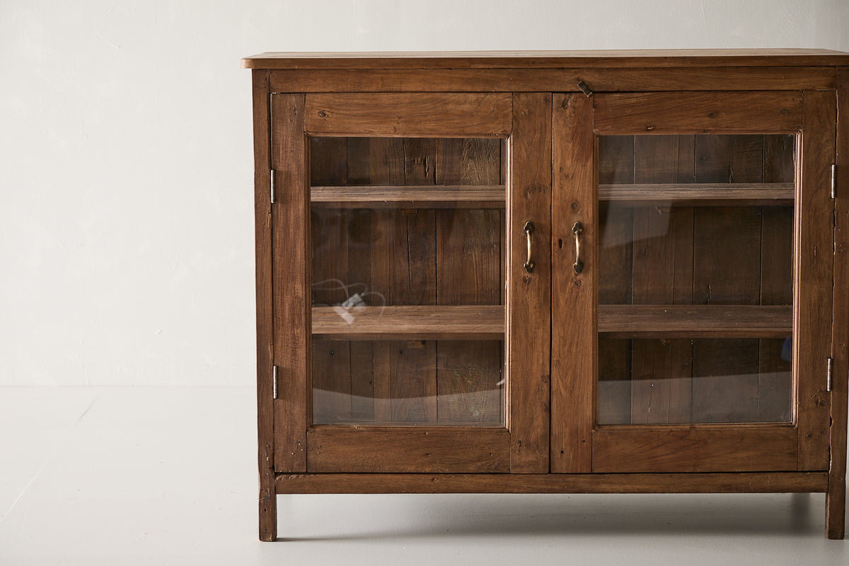 Vintage Teak and Glass Showcase Cabinet
