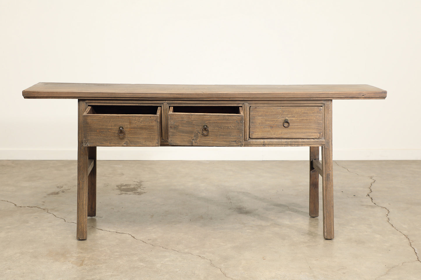 Vintage 3 Drawer Walnut Console - Circa 1945