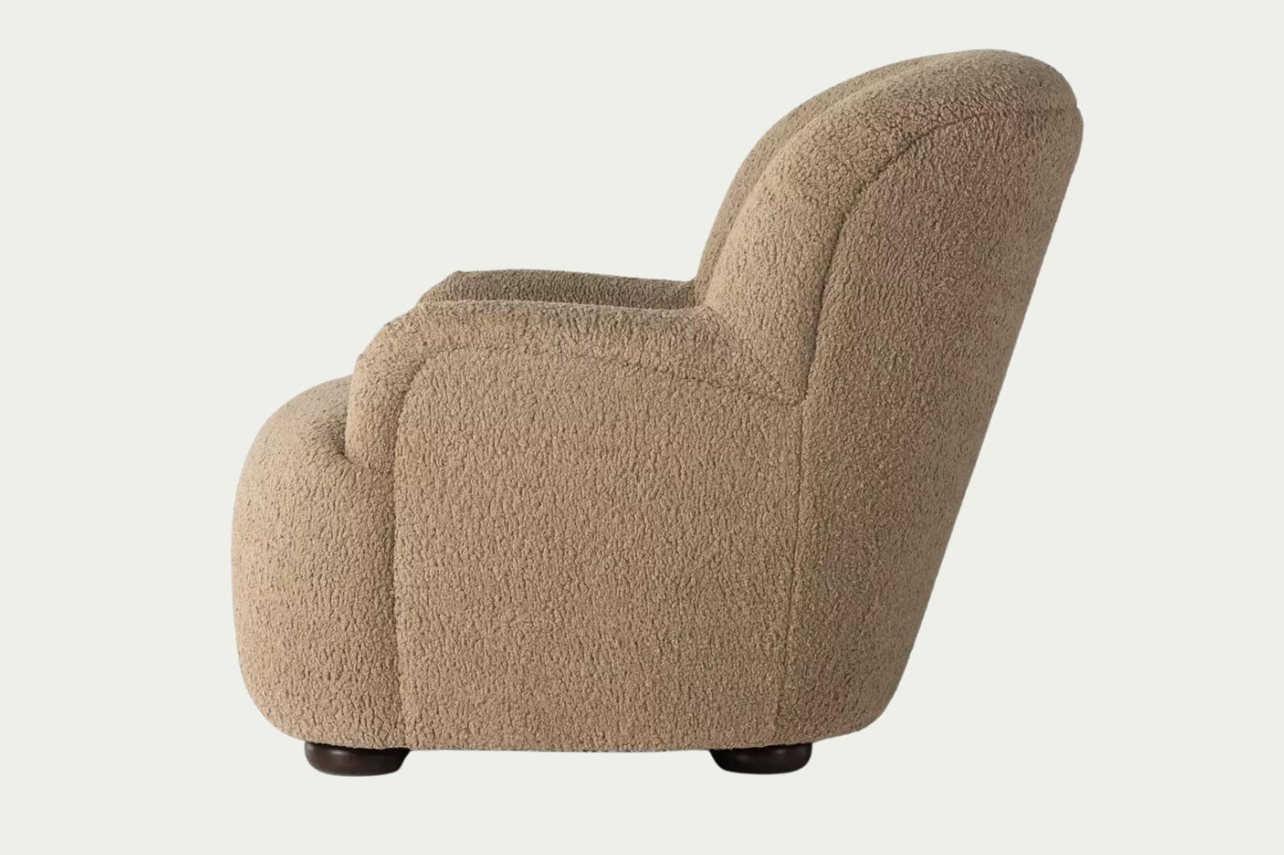 Camel beige taupe teddy sheepskin occasional chair