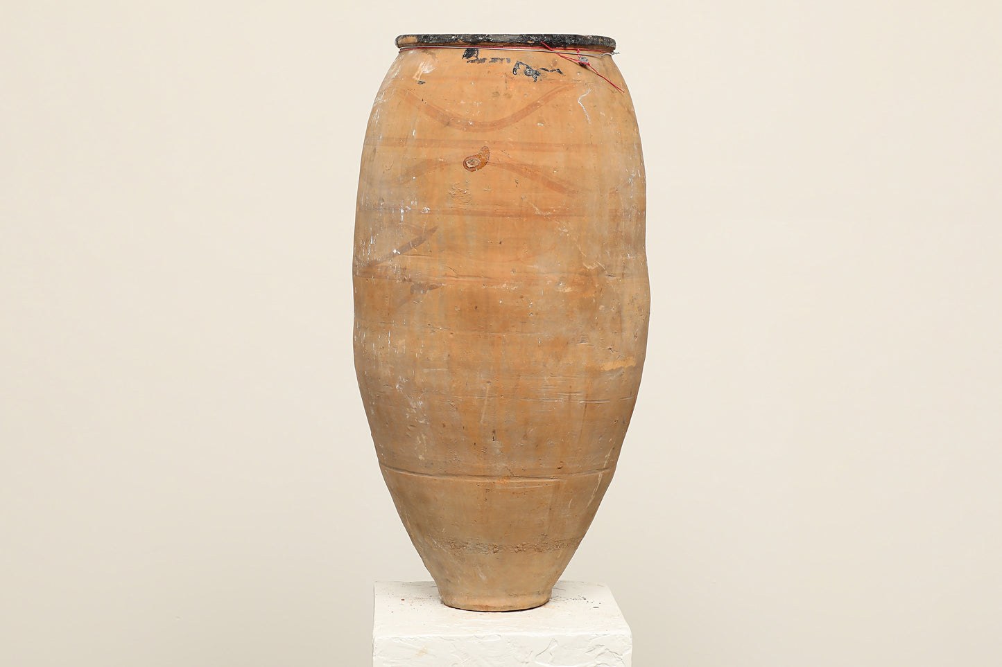 A one-of-a-kind clay brown Turkish vintage vase pot without handle, crafted from terra cotta clay, this piece showcases timeless quality and antique craftsmanship, adding a unique touch of history to your space