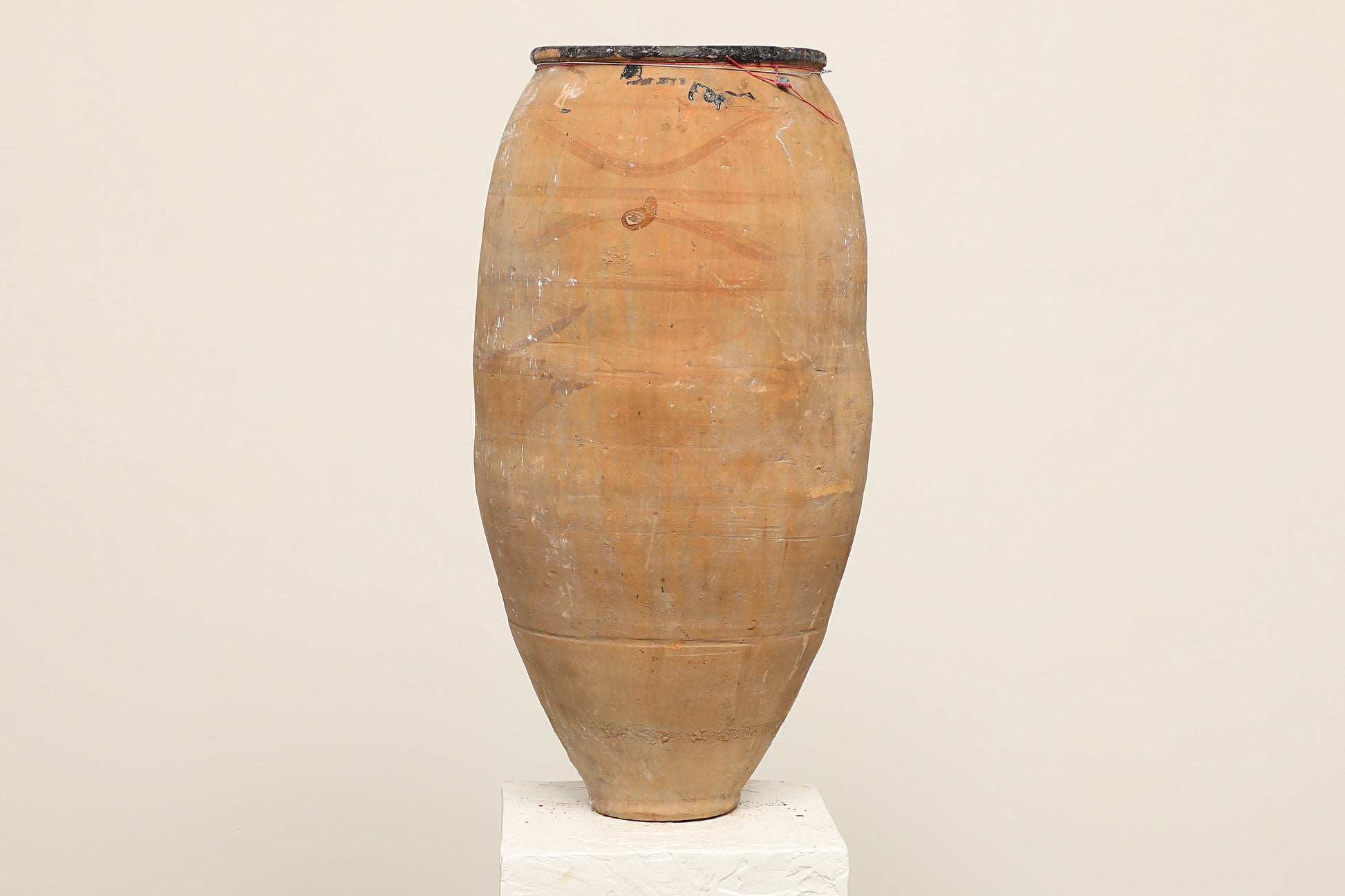 A one-of-a-kind clay brown Turkish vintage vase pot without handle, crafted from terra cotta clay, this piece showcases timeless quality and antique craftsmanship, adding a unique touch of history to your space