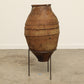 A one-of-a-kind dark brown Turkish vintage vase pot without a handle, crafted from terra cotta clay, this piece showcases timeless quality and antique craftsmanship, adding a unique touch of history to your space
