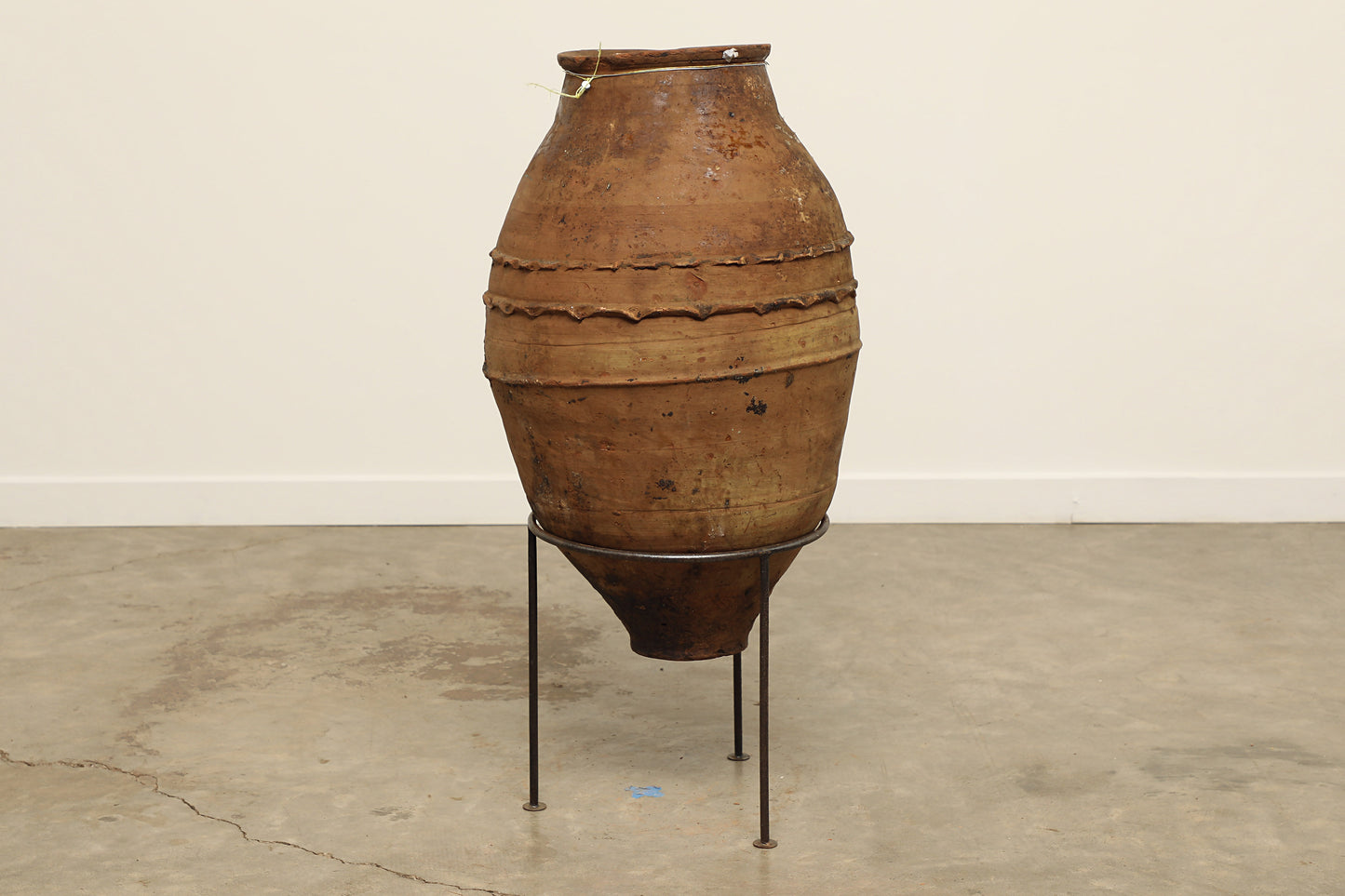 A one-of-a-kind dark brown Turkish vintage vase pot without a handle, crafted from terra cotta clay, this piece showcases timeless quality and antique craftsmanship, adding a unique touch of history to your space