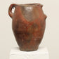 A one-of-a-kind dark brown Turkish vintage vase pot with a handle, crafted from terra cotta clay, this piece showcases timeless quality and antique craftsmanship, adding a unique touch of history to your space