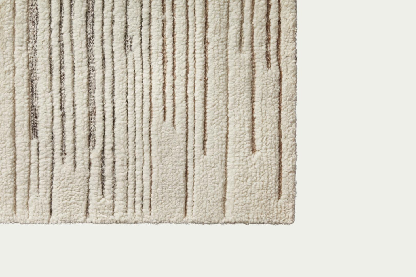 Off white cream neutral tone textural dimensional stripe soft plush area rug