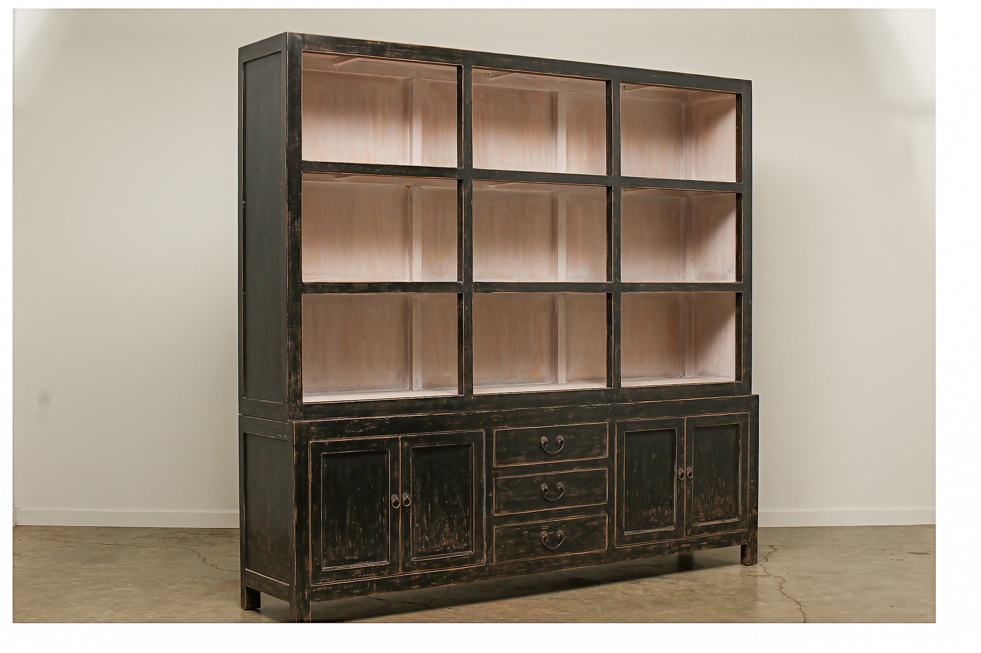 Nobu pine wood old-world style accent cabinets with storage.