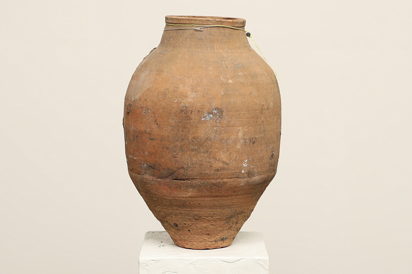 A one-of-a-kind clay brown Turkish vintage vase pot without handle, crafted from terra cotta clay, this piece showcases timeless quality and antique craftsmanship, adding a unique touch of history to your space
