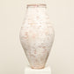 A one-of-a-kind white Turkish vintage vase pot without handle, crafted from terra cotta clay, this piece showcases timeless quality and antique craftsmanship, adding a unique touch of history to your space