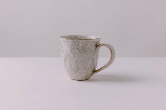 antique white hand molded white ceramic mug - coffee mugs farmhouse rustic style