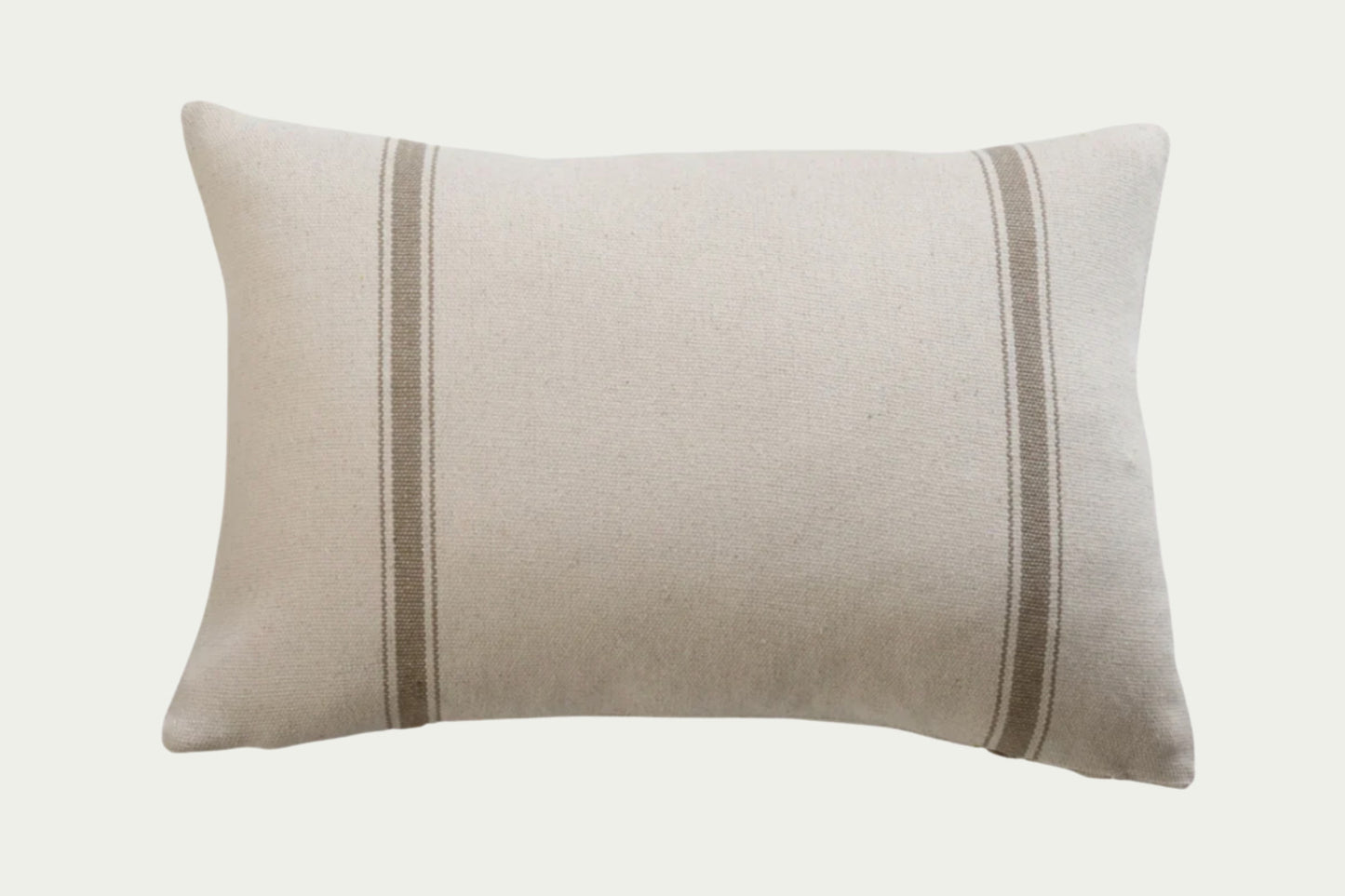 The Mae Stripe Lumbar Pillow has a timeless, understated design. With brown stripes on 100% natural cotton, this modern accent pairs easily with other pillows. Stripes on both sides.