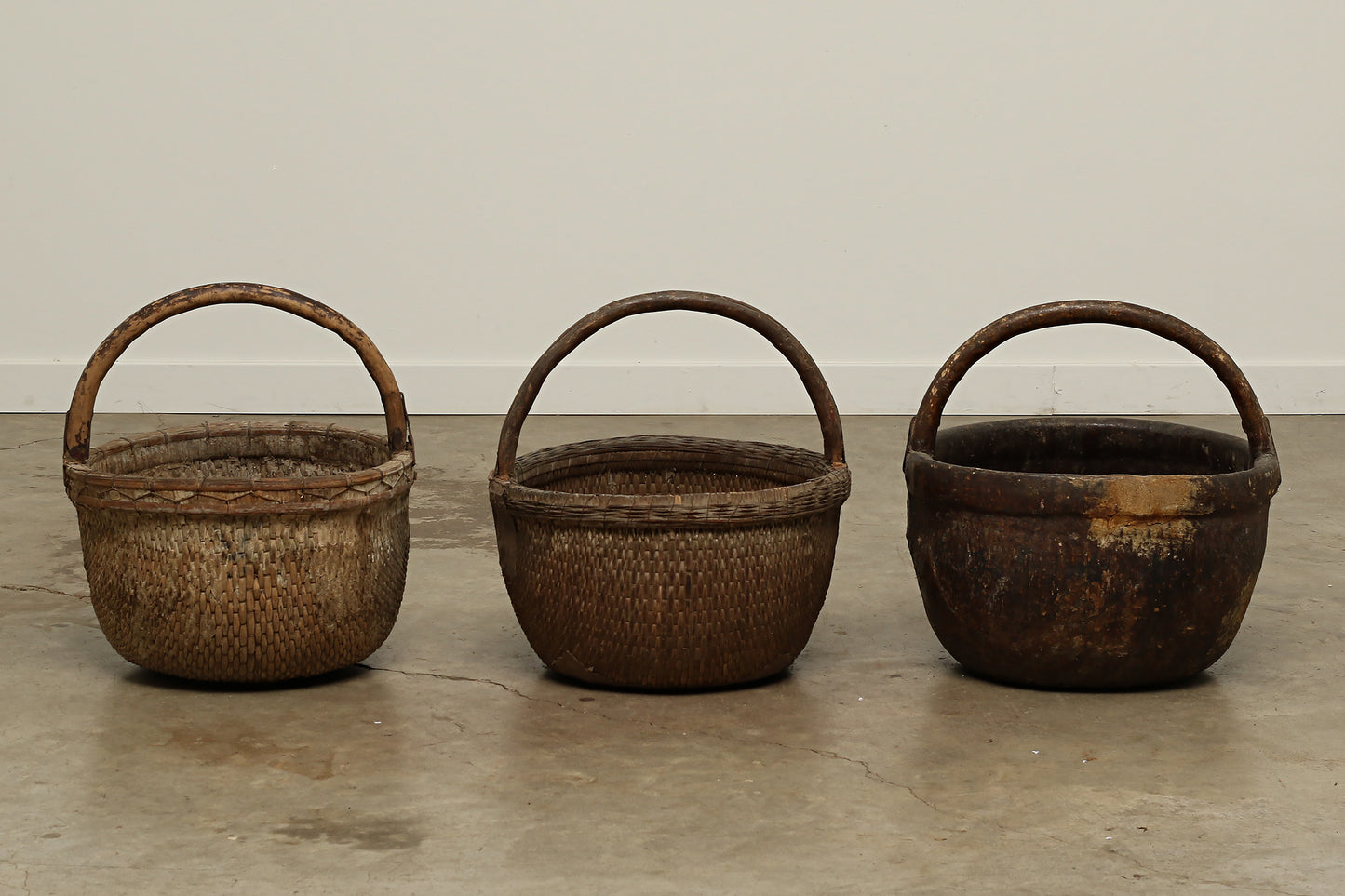 (GAN001) Vintage Shandong Woven Basket (19x19x22)