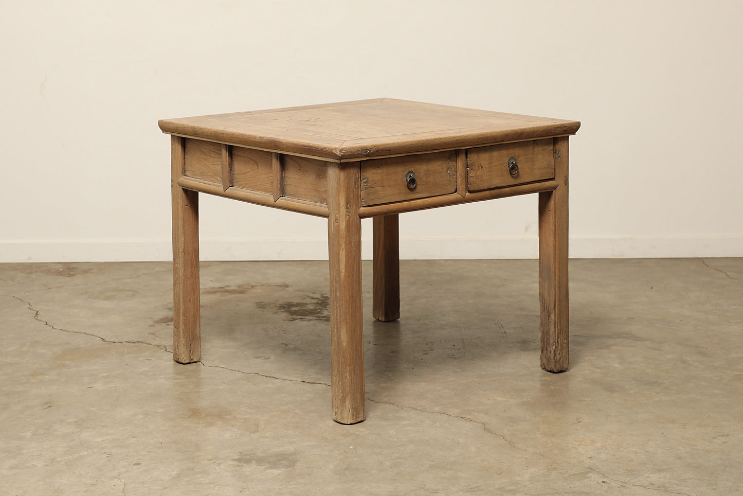 (GAT127) Vintage Elm Table - Circa 1874 (39x39x32)