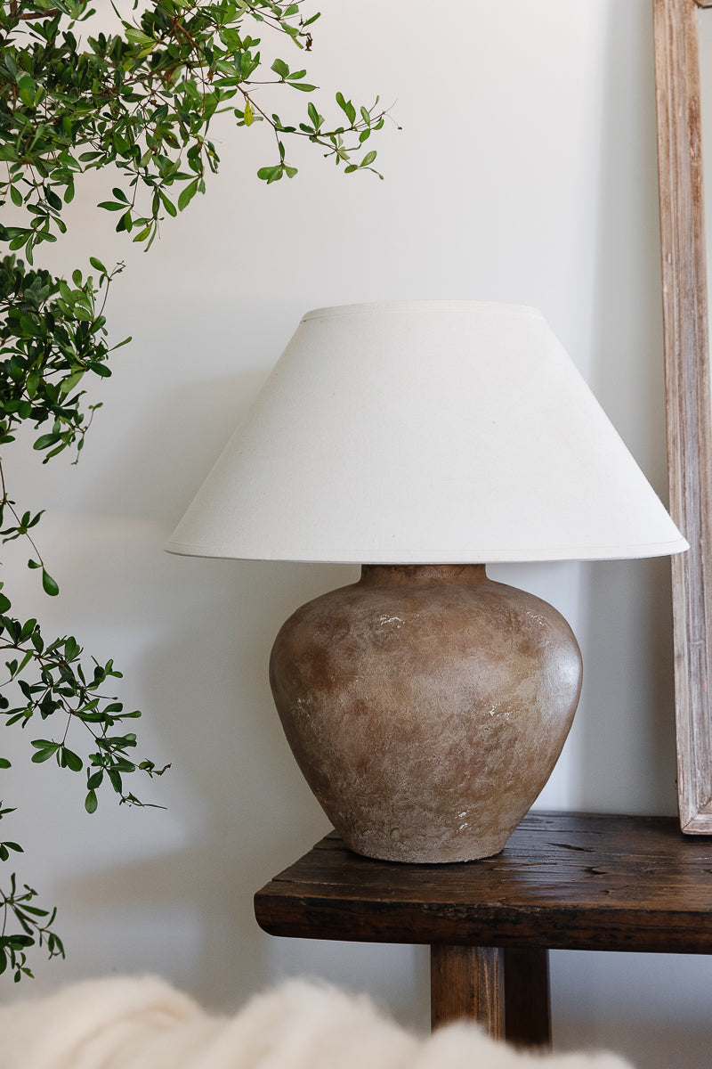 Buy Habitat 35cm Natural Wood Table Lamp - Wood & White | Table lamps |  Habitat