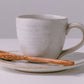 Minimalist oval shape white ceramic tea cup and saucer set for tea or coffee cups