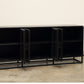 Hadley black iron with glass cabinet doors buffet sideboard 90-inches