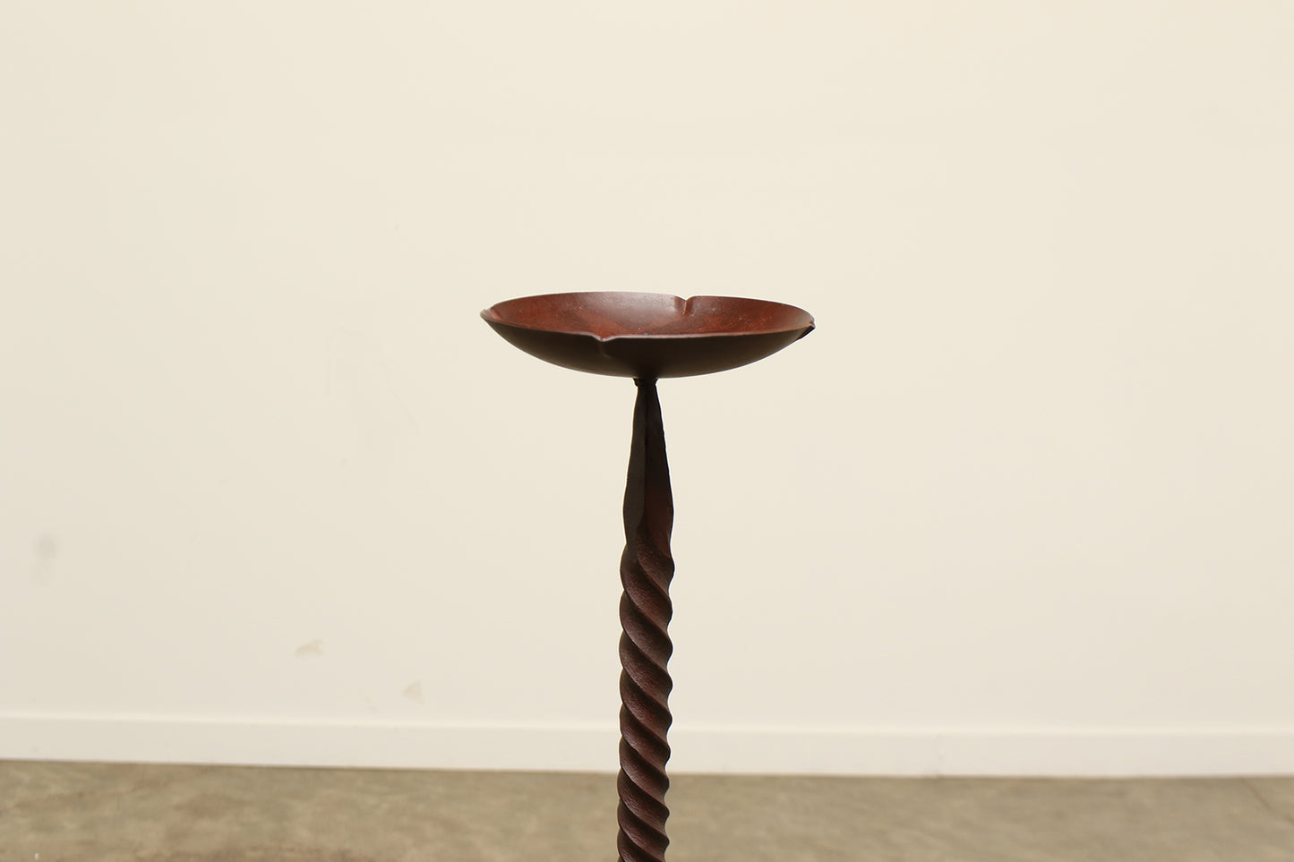 handmade twisted tall iron candle stand dish