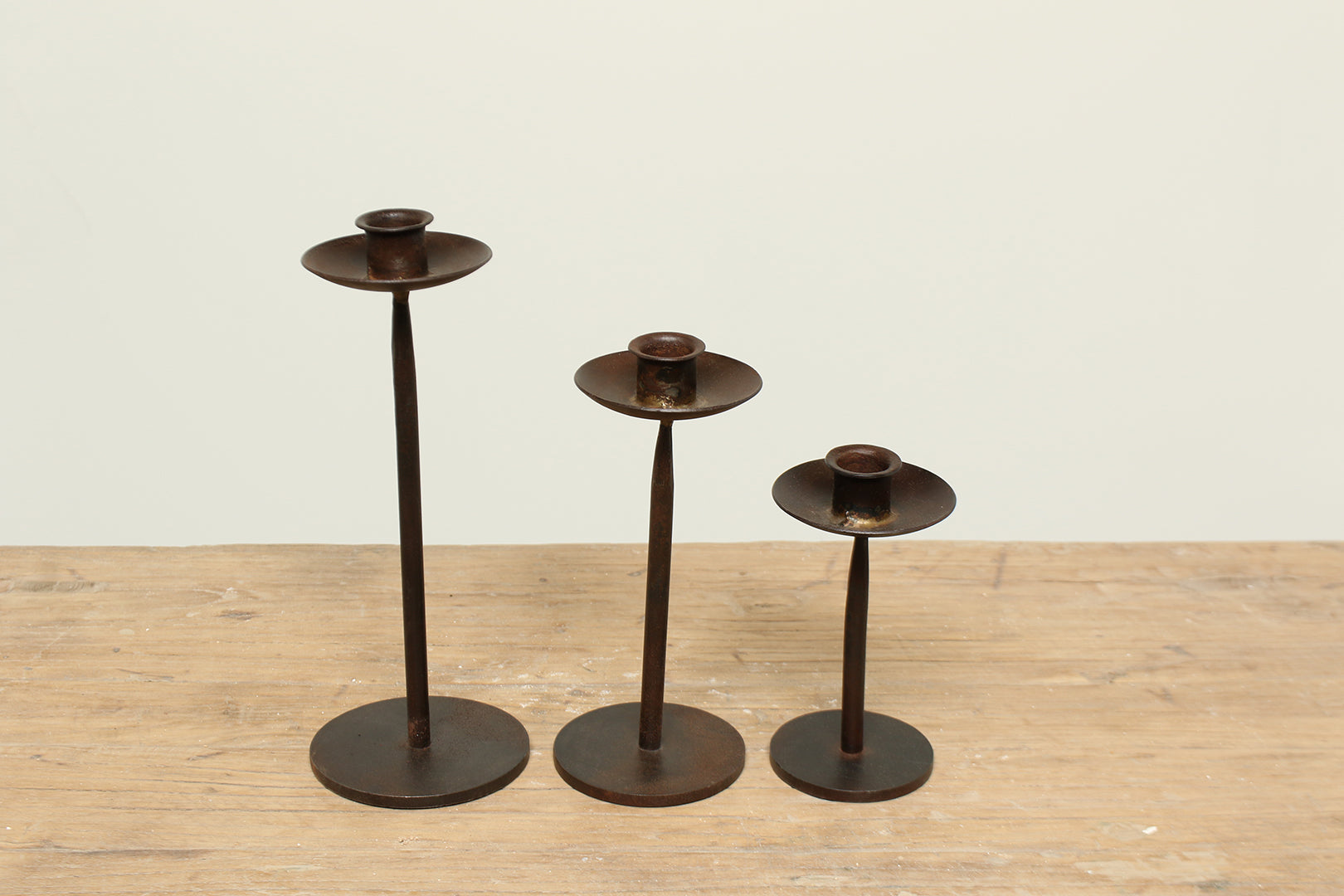 Iron candle holder set of three is simple and timeless