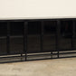 Modern and Contemporary Hadley black iron with glass cabinet doors buffet sideboard 90-inches