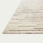 Off white cream neutral tone textural dimensional stripe soft plush area rug