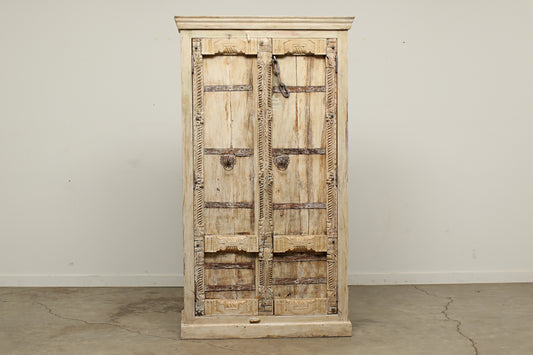 Old door wood old-world style accent cabinet with storage