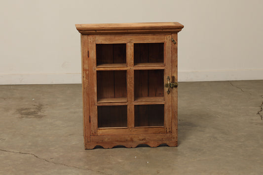 (LHE065) Vintage Teak & Glass Cabinet (26x8x31)