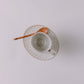 Minimalist oval shape white ceramic tea cup and saucer set for tea or coffee cup