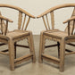 Vintage Poplar Horseshoe Chair s/2 - Circa 1900