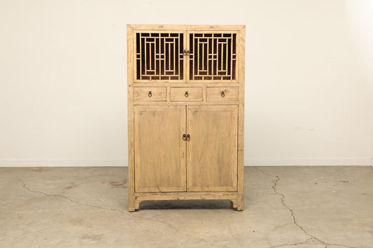 (GAV054) Vintage Elm Cabinet - Circa 1920 (41x19x67)