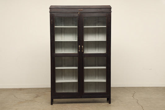 (LHE056) Vintage Teak & Glass Cabinet (49x12x80)