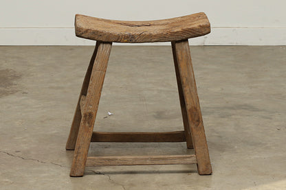 rustic antique wood stool