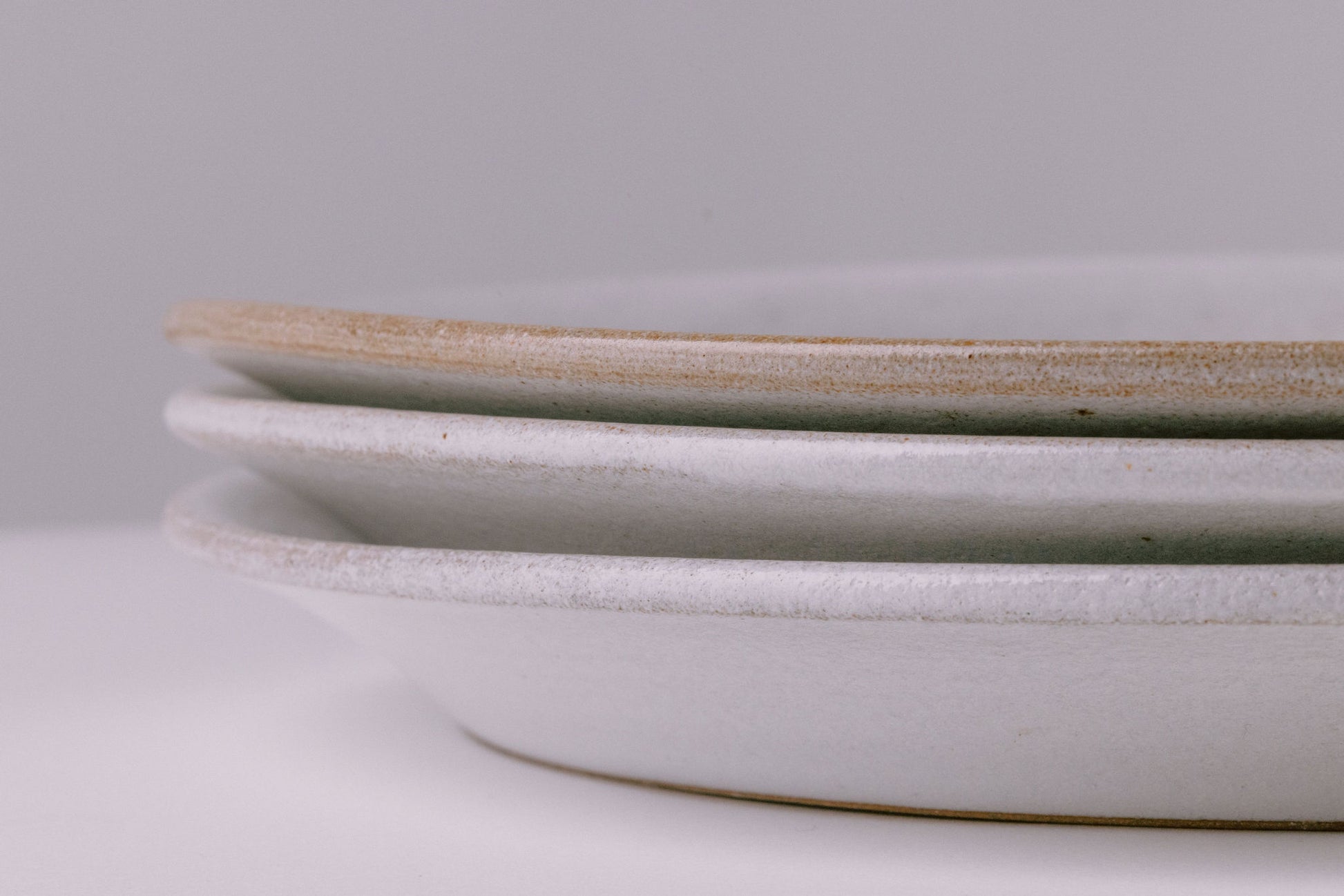 antique white hand thrown ceramic dinner plates rustic farmhouse style