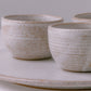 rustic white glaze three bowls and serving platter