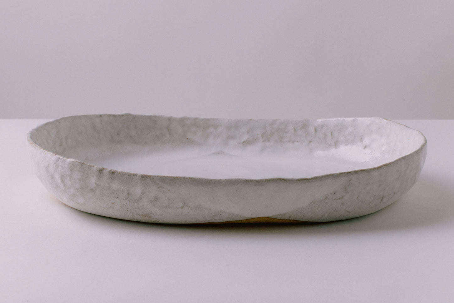 rustic white glaze oval serving platter dish