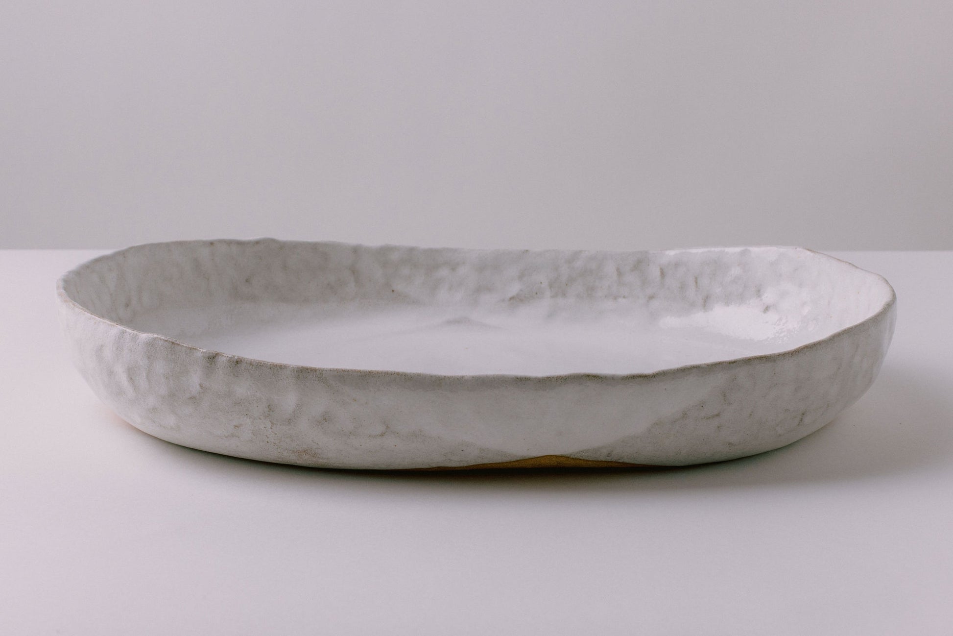 rustic white glaze oval serving platter dish