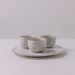 rustic white glaze three bowls and serving platter