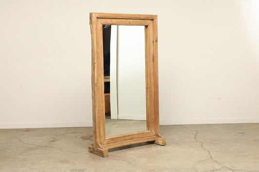(LHE091) Vintage Teak Mirror (43x15x74)