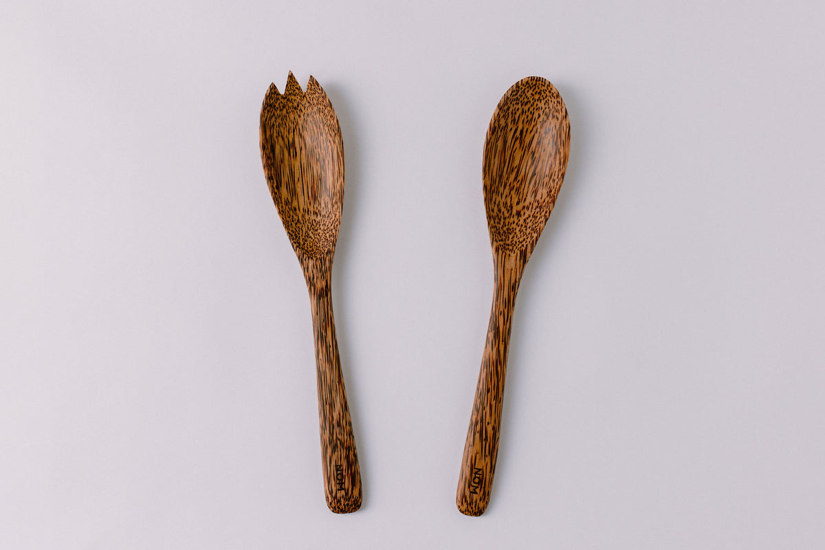 Coconut Palm Wood Salad Servers