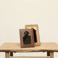 vintage wood photo frame table top mirror