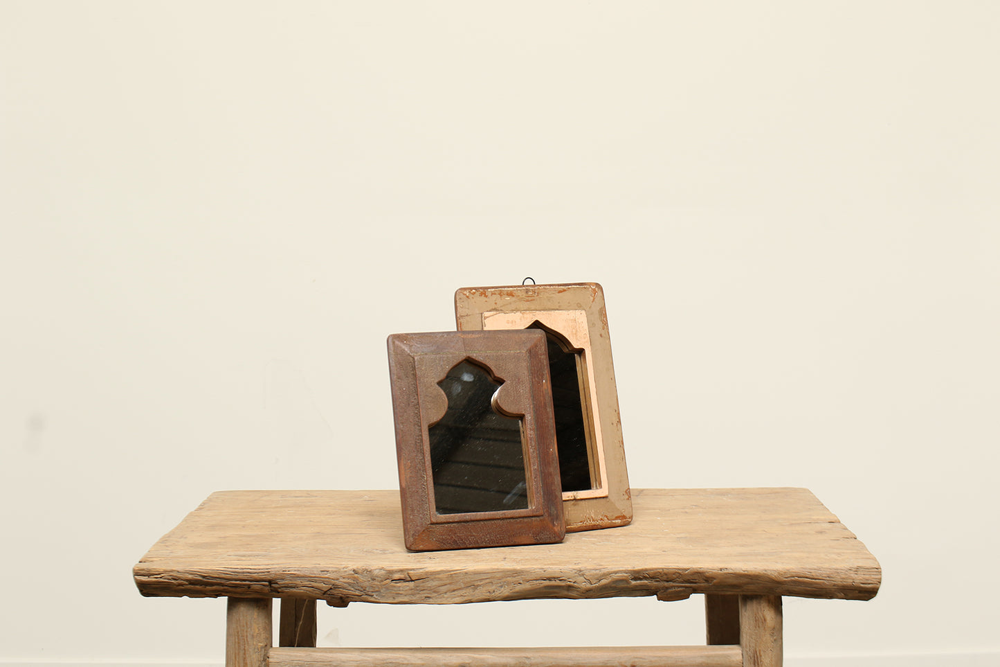 vintage wood photo frame table top mirror