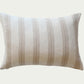 The Lawson Stripe Lumbar Throw Pillow is ideal for adding neutral texture and layering with other accent pillows. Handwoven, this modern accent pillow features brown woven stripes on a cream cotton background and a 100% heavy-weight linen back.