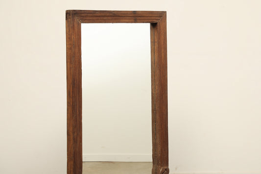 (LHE095) Vintage Teak Mirror (37x3x65)