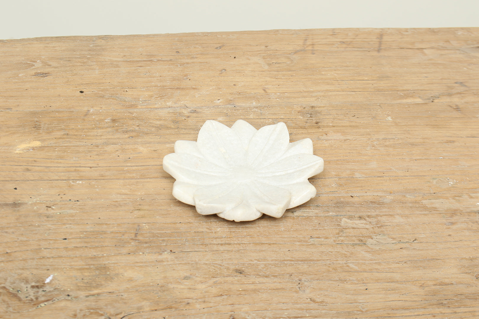 white marble stone lotus flower engraved decorative plate - modern decor